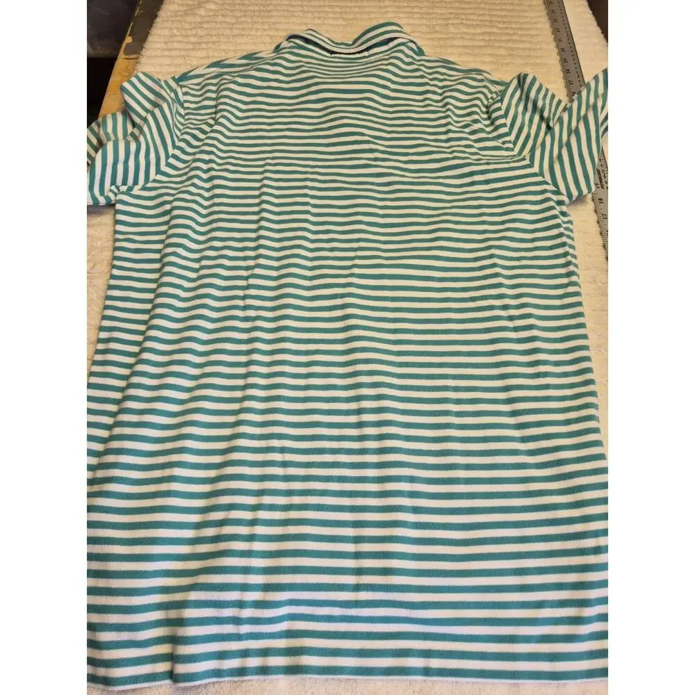 Polo By Ralph Lauren Mens Lrg 100% Cotton Blue / White Short Sleeve Pocket Shirt